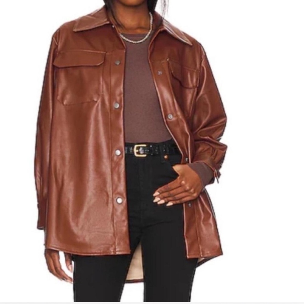 Steve Madden Brown Faux Leather Shacket